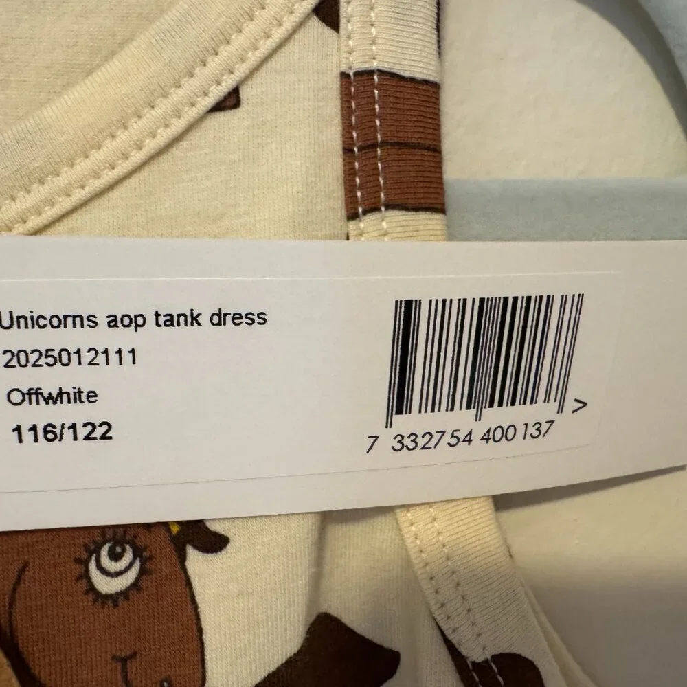 NWT - MINI RODINI Girl's Unicorn Long Tank Dress EU 116/122 or 6-7 yrs - Picture 4 of 7